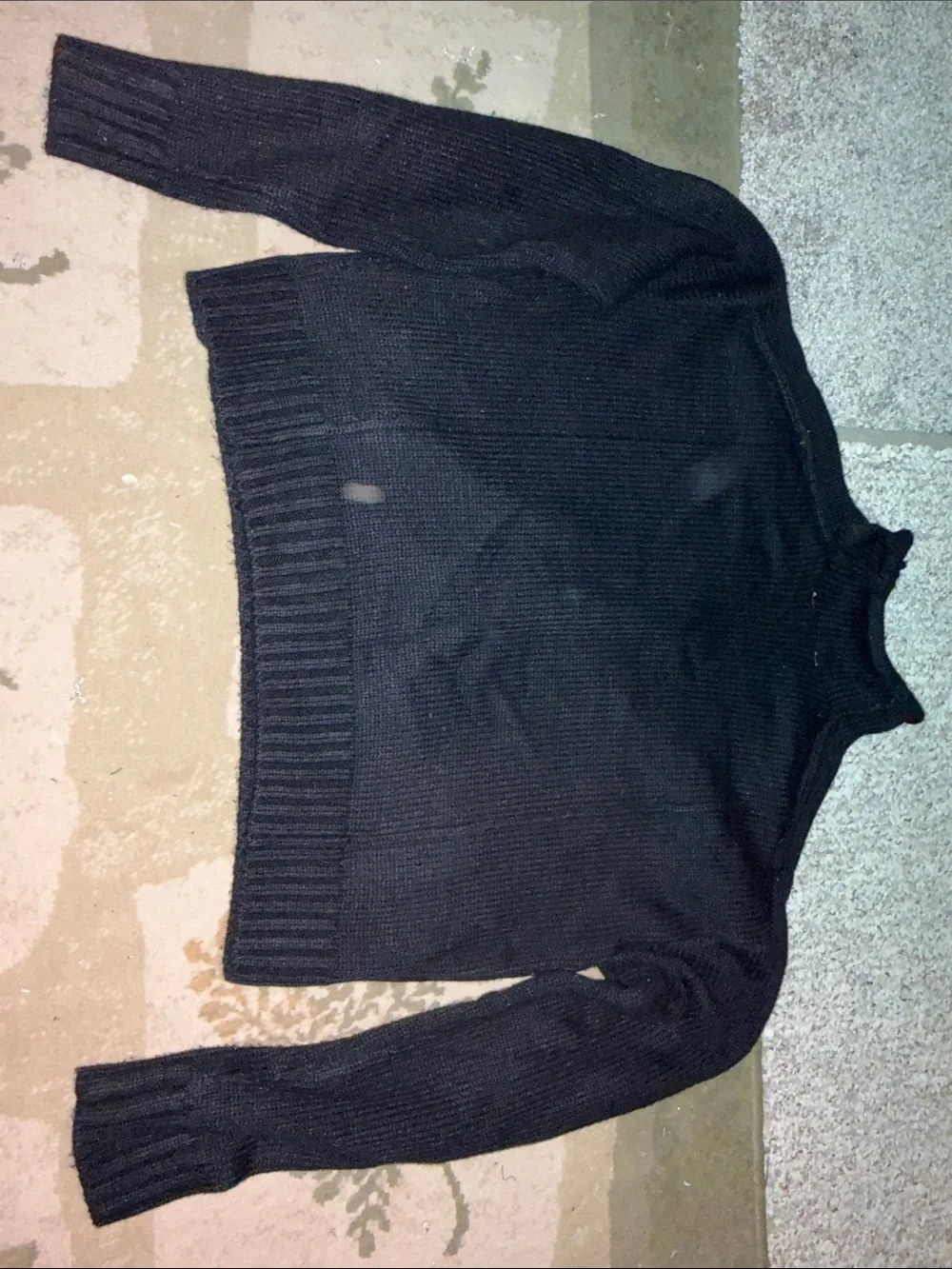 Double Zero Black Ribbed Turtleneck Sweater